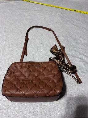 ALDO Quilted Camel Brown Crossbody with Gold Accent